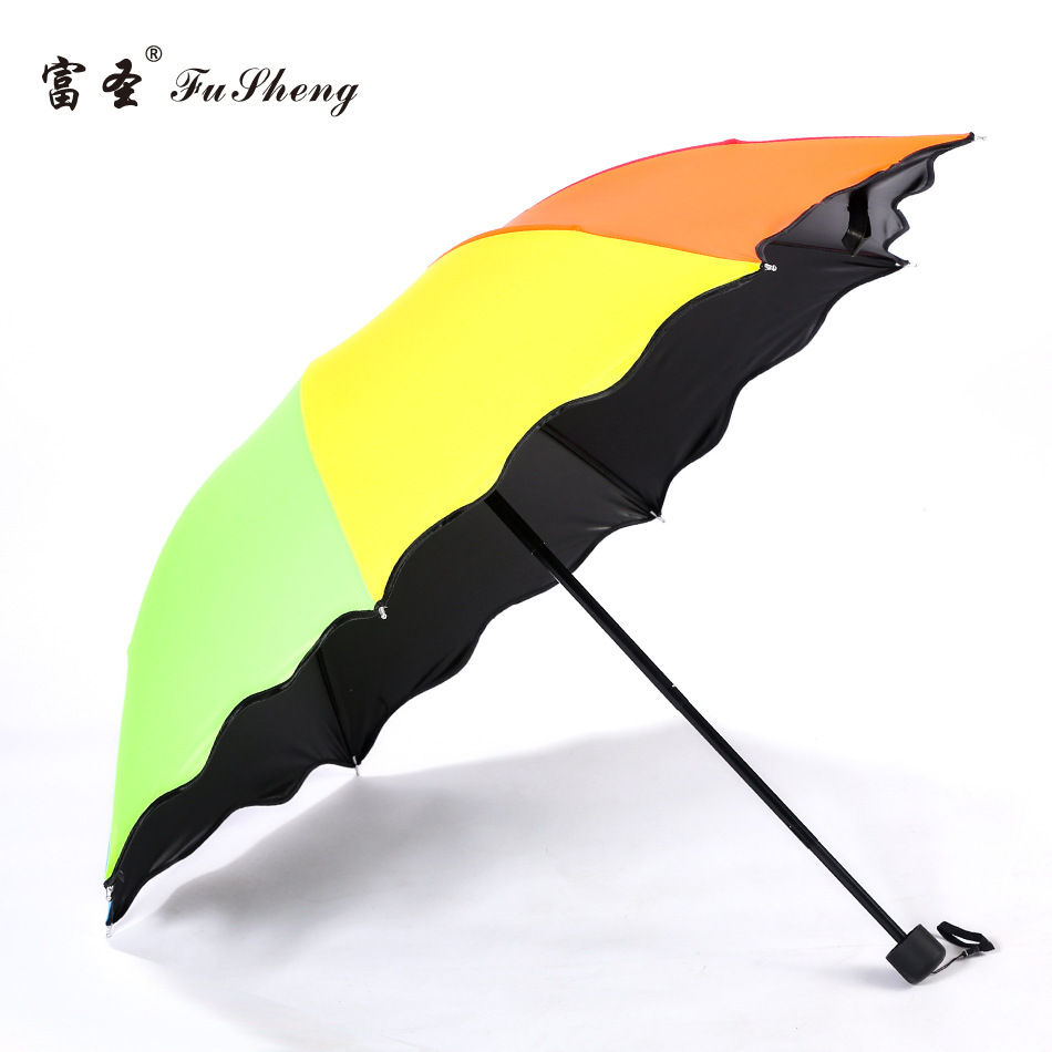 厂家批发遮阳伞 创意晴雨伞定制广告伞 三折叠加固彩虹伞