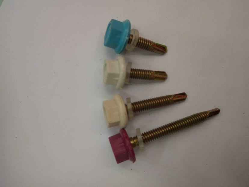 Hexagon self-tapping screw with plastic head
