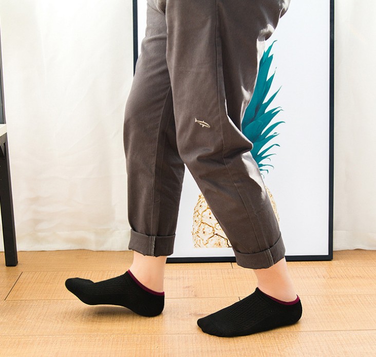 新款浅口男士船袜网眼细条纹男袜 休闲透气短袜子男产品图