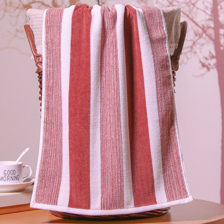 Cut-pile colored striped plain, fashionable pure cotton towel gift supermarket, custom face towel wholesale by Fuli details Picture