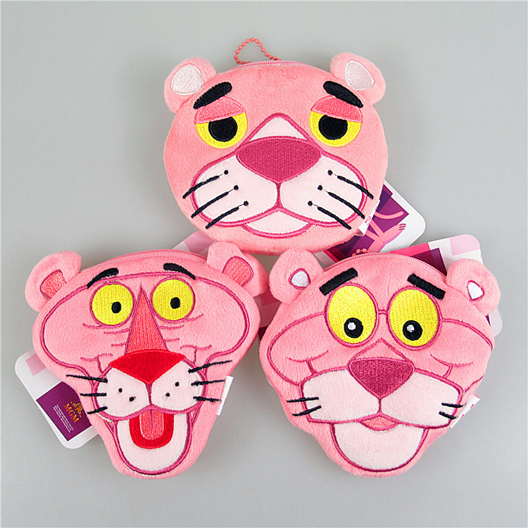 粉红豹 海派甜心 粉红顽皮豹毛绒公仔零钱包卡包