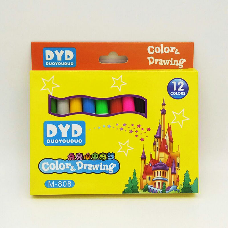 厂家供应 多又多M-808 12色水彩笔 儿童绘画笔 美术绘图水笔