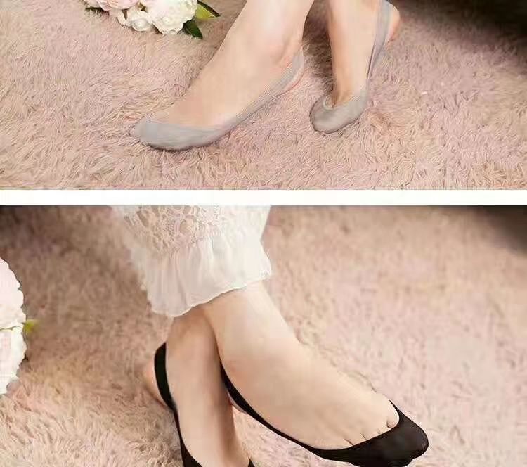 冰丝船袜超浅口硅胶防滑半前脚掌隐形袜棉垫吊带袜产品图