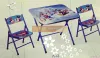 Children's writing desk, student desk, cartoon student square desk, two-chair folding desk Specification image