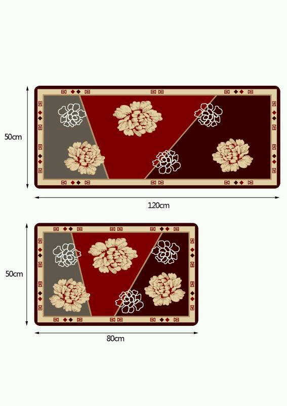 New best-selling kitchen combination floor mat, kitchen door mat, kitchen water-absorbing and anti-slip floor mat, kitchen 2-piece set floor mat Specification drawing