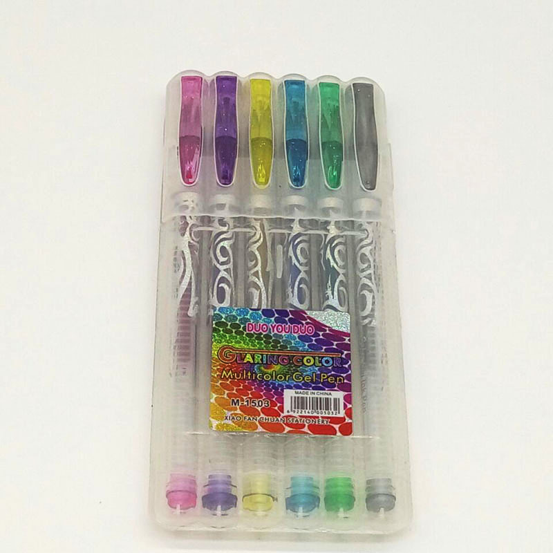 多又多 M-1503 6支8支10支12支塑料翻盖盒 闪光笔 发光笔 纹身笔
