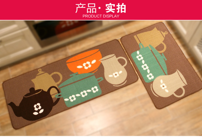 New best-selling kitchen combination floor mat, kitchen door mat, kitchen water-absorbing and anti-slip floor mat, kitchen 2-piece set floor mat details Picture