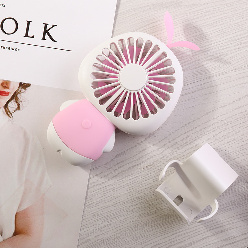 2018新款星空草迷你USB充电小风扇带七彩夜灯底座手持桌面小电扇产品图