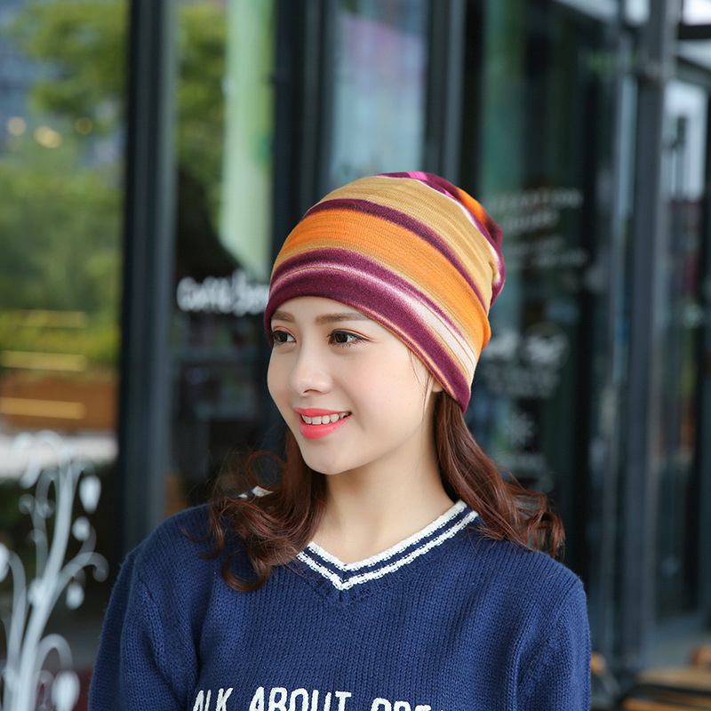 Fashion Spring Summer Women's Headscarf Pregnant Women's Month Hat Outdoor Wool Hat Creative Striped Pullover Hat Foreign Trade Wholesale Specification drawing