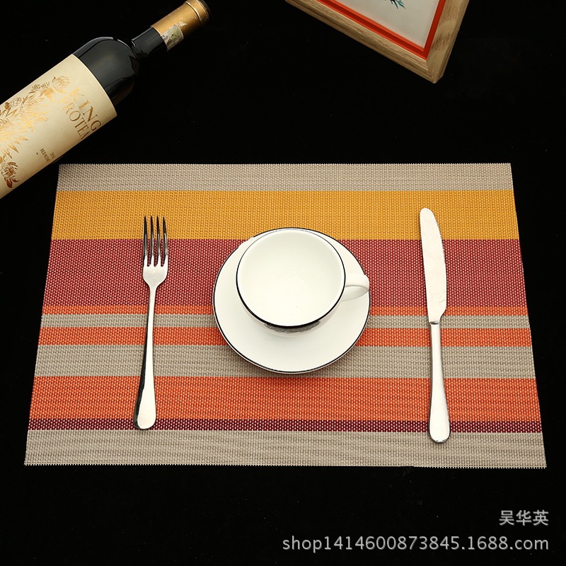 30*45欧式西餐垫PVC编织杯垫家居时尚格子特斯林桌垫软胶防滑盘垫产品图