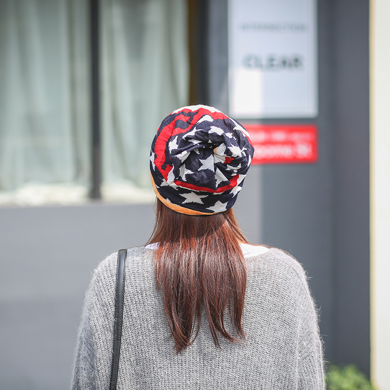 2017 New Winter Cashmere Warm Month Hat Outdoor Multi-Functional Headscarf Pregnant Women Knitted Hat Factory Wholesale Specification drawing