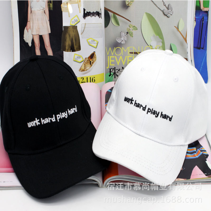 Autumn New Korean Version Of Duck Hat Workhard Letters Embroidered Curved Tongue Men's And Women's Hats With The Same Personality Fashion
