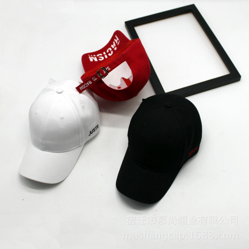 Hat Female Korean Baseball Cap Spring And Autumn New English Embroidery Cap Iron Ring Hip Hop Hat Male Couple Visor Hat details Picture