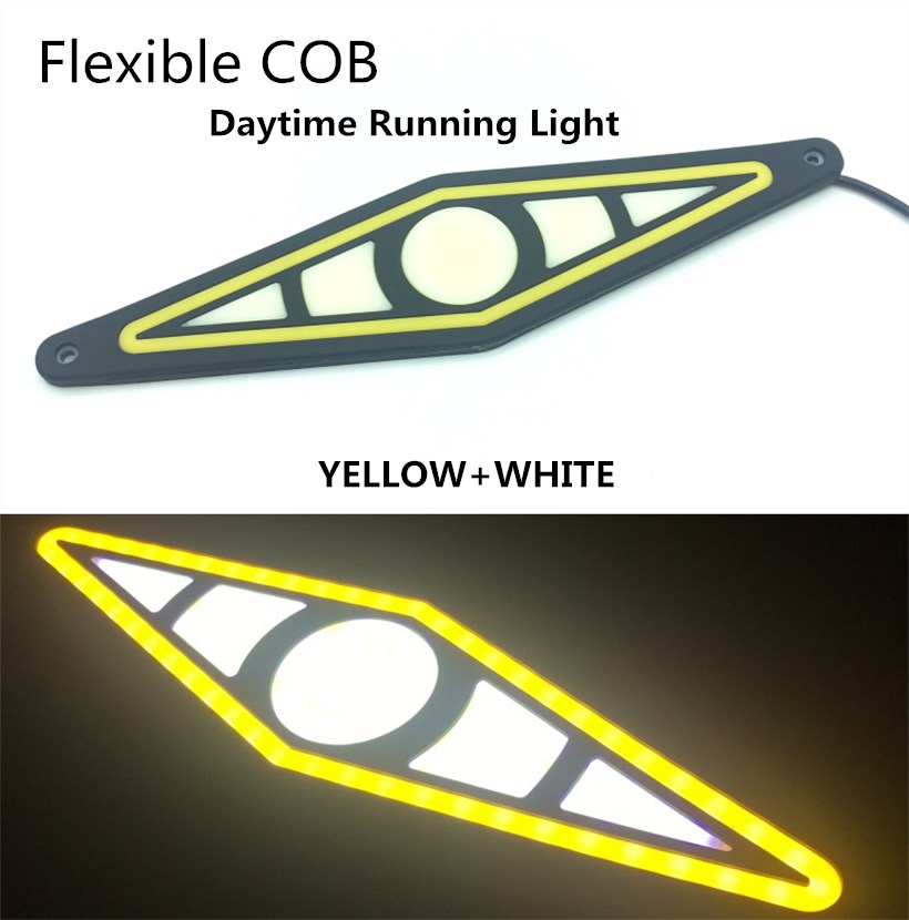 Automotive LED daytime running lights, soft COB light strips, dual-light turn signal running lights, 12V Item Picture