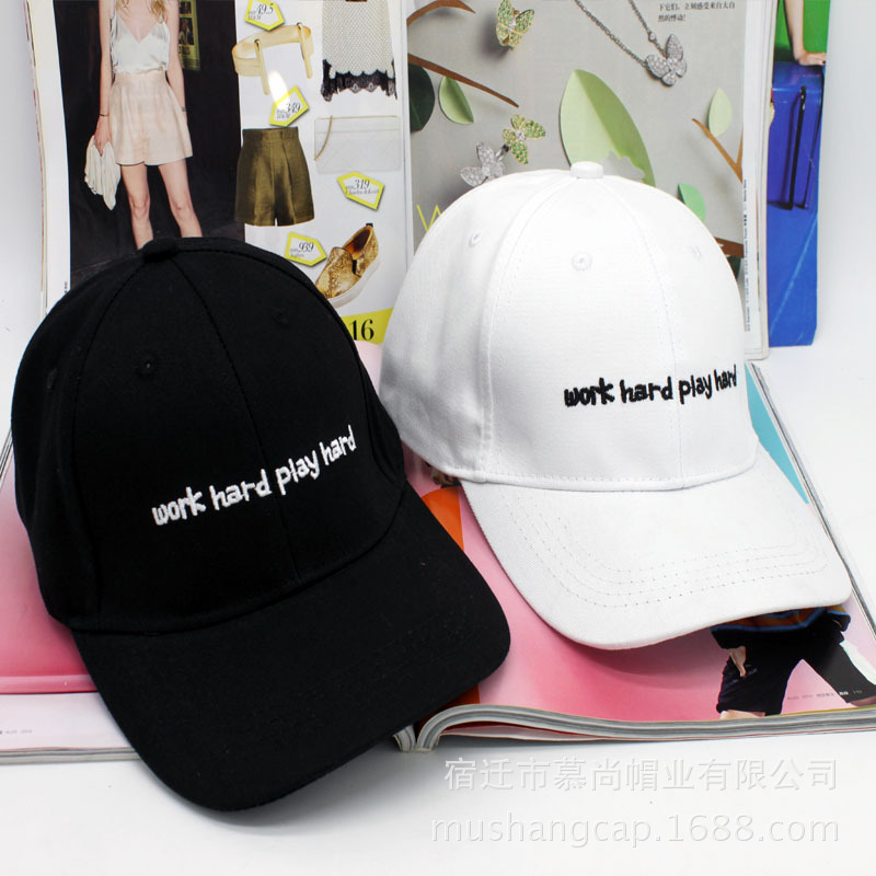 Autumn New Korean Version Of Duck Hat Workhard Letters Embroidered Curved Tongue Men's And Women's Hats With The Same Personality Fashion Specification drawing