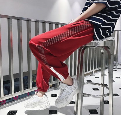 High-waisted corset feet running hip hop sweatpants Women's pants Loose feet Haren pants Fitness pants