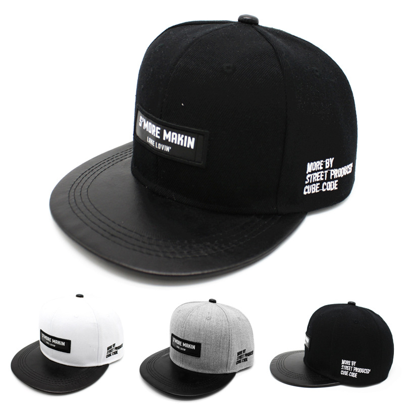Hat Korean Couples Baseball Cap Hip Hop Hat Men Women Fashionable Leather Label Flat Brim Hat Sun Hat Spring Summer Days
