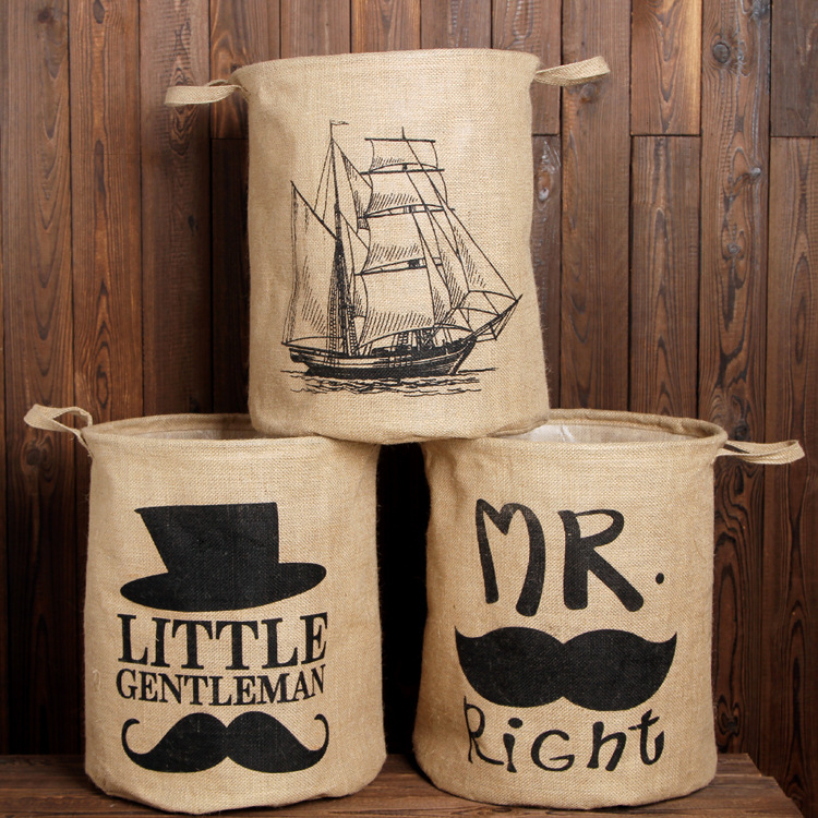 Warm zakka cotton linen laundry basket Laundry basket Toy storage basket Dirty clothes storage basket Laundry basket thumbnail