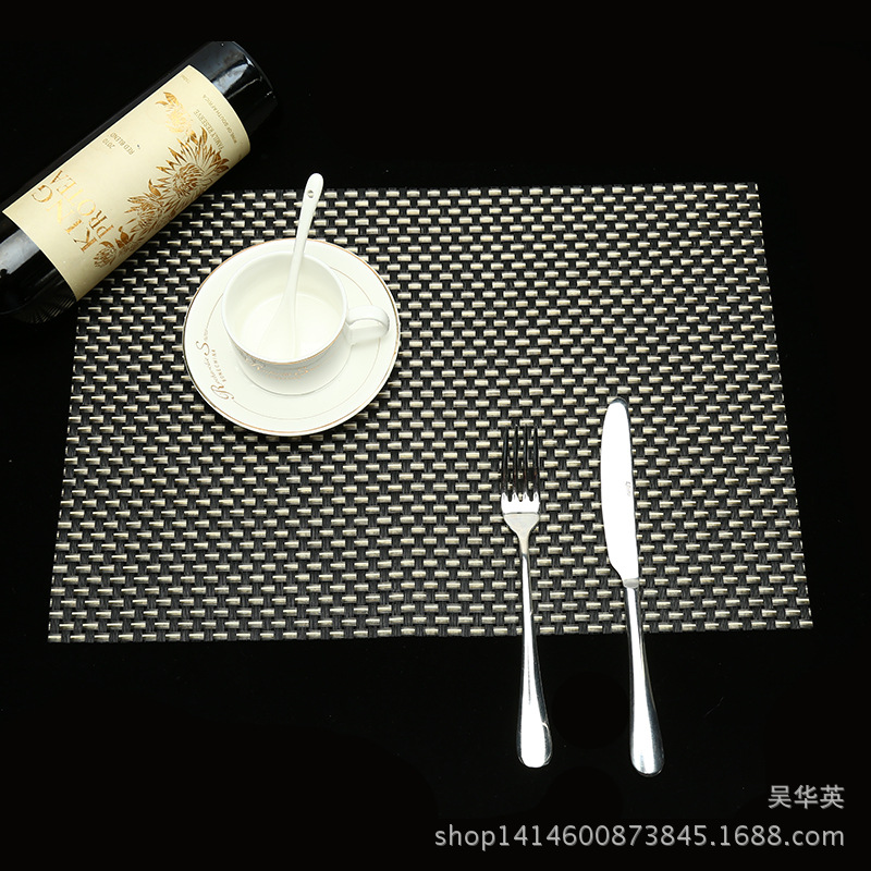 30*45PVC编织杯垫 家居时尚简约格子PVC软胶餐垫 隔热防滑垫批发产品图