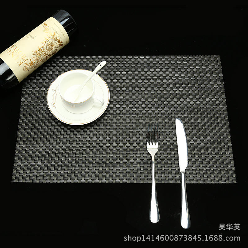 30*45PVC编织杯垫 家居时尚简约格子PVC软胶餐垫 隔热防滑垫批发细节图