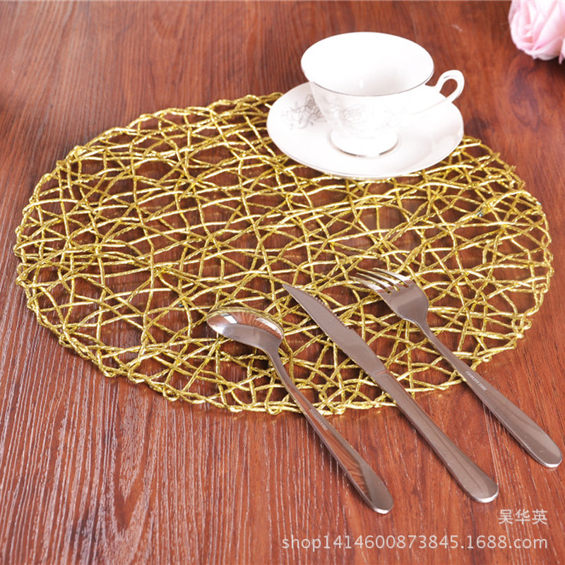 38cm新款时尚家居用品 欧美时尚镂空手工编织餐垫创意杯垫隔热垫细节图