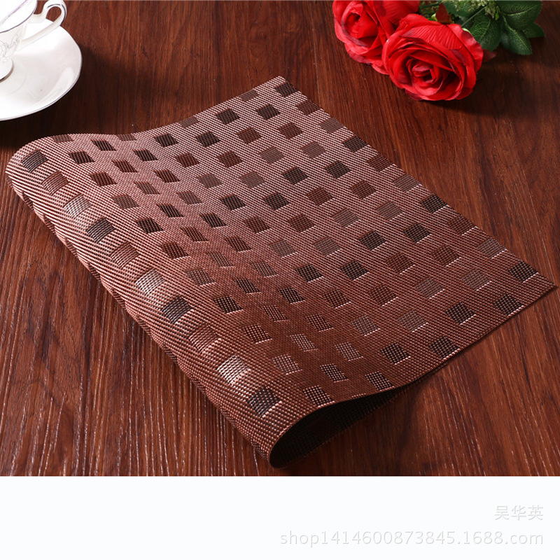 30*45cmPVC编织隔水隔热垫特斯林软胶编织杯垫 舒适可水洗餐桌垫产品图