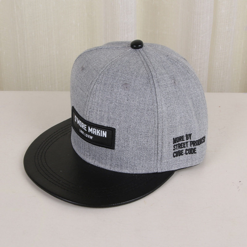 Hat Korean Couples Baseball Cap Hip Hop Hat Men Women Fashionable Leather Label Flat Brim Hat Sun Hat Spring Summer Days Specification drawing