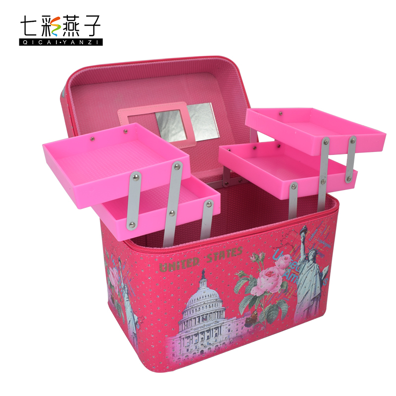 New one-to-four makeup box for women, large-capacity storage box, waterproof, sturdy and durable, factory direct sales