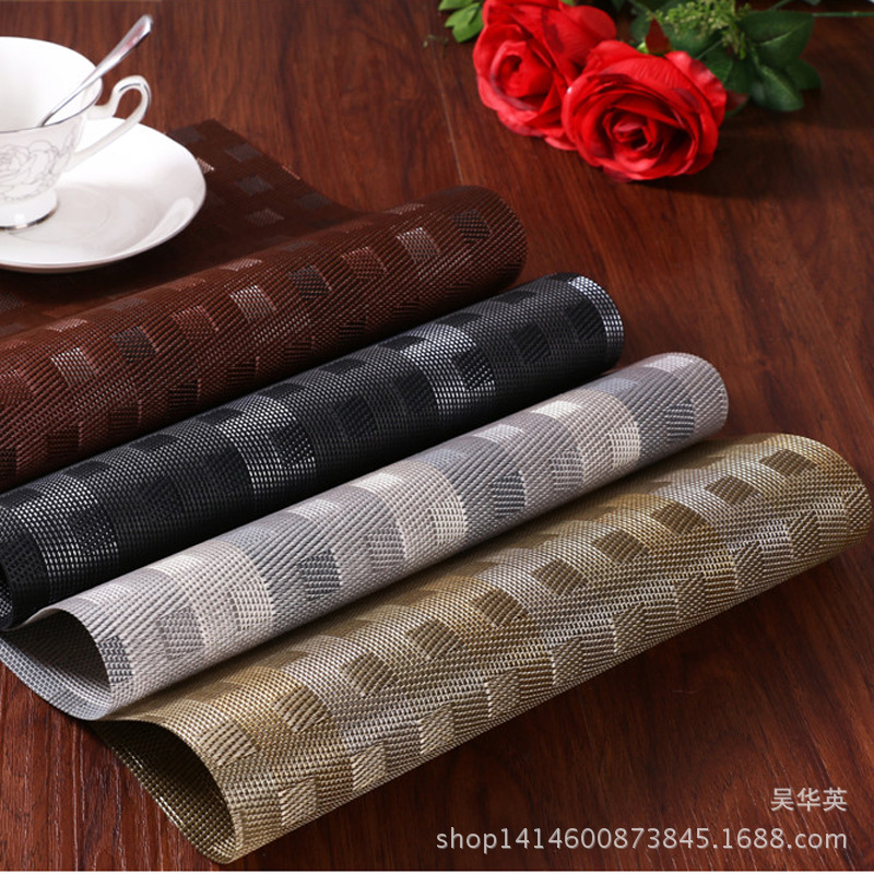 30*45cmPVC编织隔水隔热垫特斯林软胶编织杯垫 舒适可水洗餐桌垫