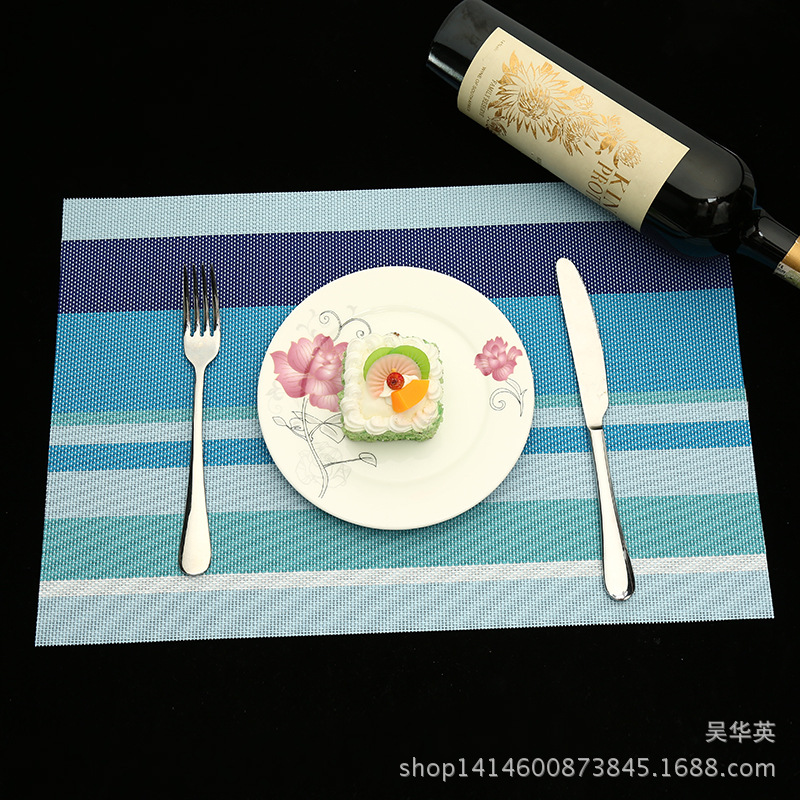 30*45欧式西餐垫PVC编织杯垫家居时尚格子特斯林桌垫软胶防滑盘垫