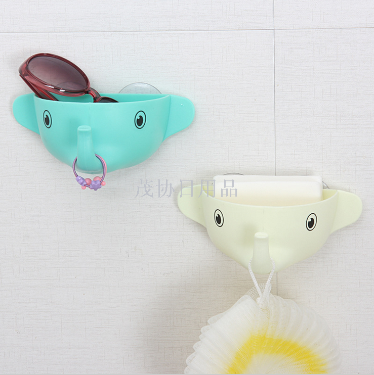 Powerful suction cup cartoon elephant drain holder Bathroom kitchen toothbrush holder