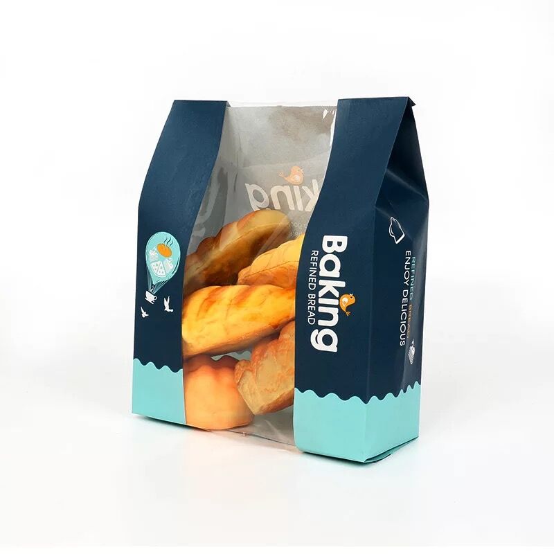 开窗面包袋 吐司袋定制包装袋食品牛皮纸袋 烘培法式西点袋产品图