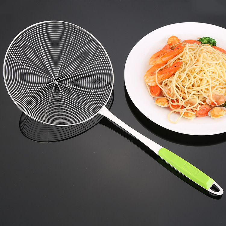 厂家直销3厘无磁不锈钢夹柄线漏 网漏 厨房油炸滤油网过滤勺