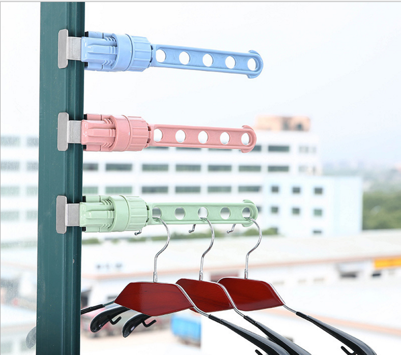 创意衣架窗框挂衣架子挂衣杆晾袜子衣服晒衣架 5孔挂式晾衣架