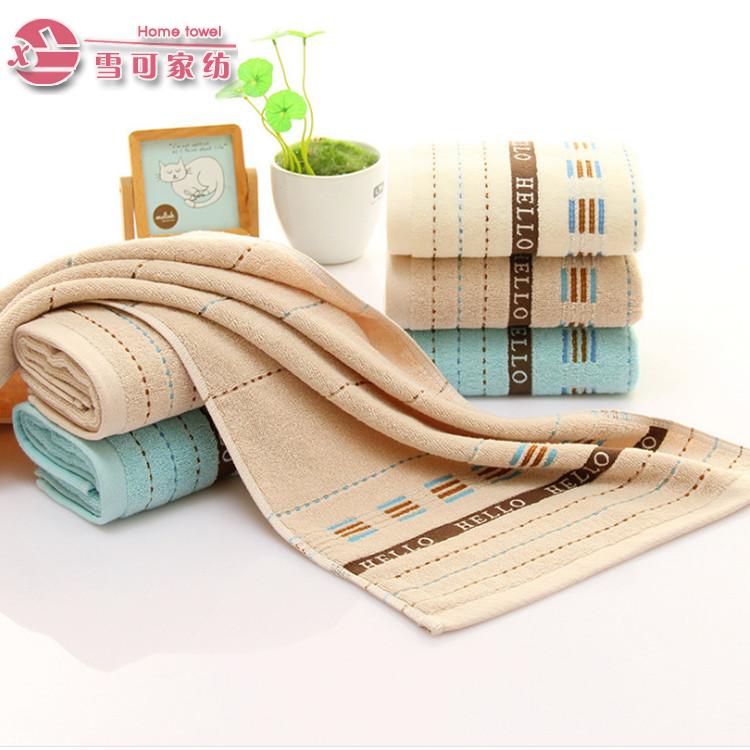 Wholesale all-cotton fashionable gifts, checkered plain thickened face towels, customized advertising LOGO details Picture