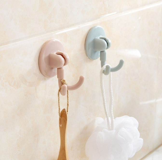 Multi-functional 180° rotating hook, nail-free and traceless adhesive hanging rack, kitchen and bathroom wall-mounted door rear rotating adhesive hook Specification image