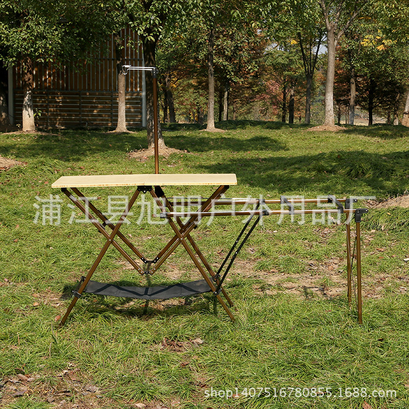 Self-driving outdoor travel folding table, ultra-light aluminum alloy table, portable and lightweight folding table, barbecue stall