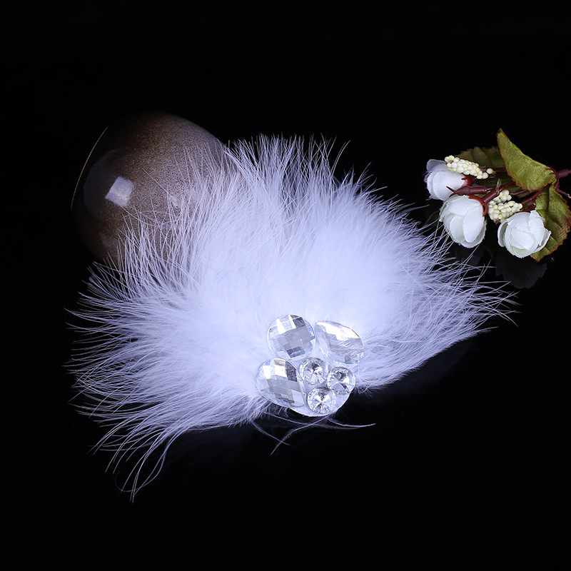 两用羽毛头饰头花发饰发夹羽毛头饰胸花婚纱摄影舞台演出产品图