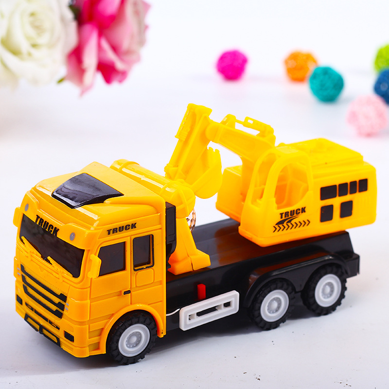 热卖创意电动万向工程车音乐发光儿童玩具挖掘机地摊货源批发产品图