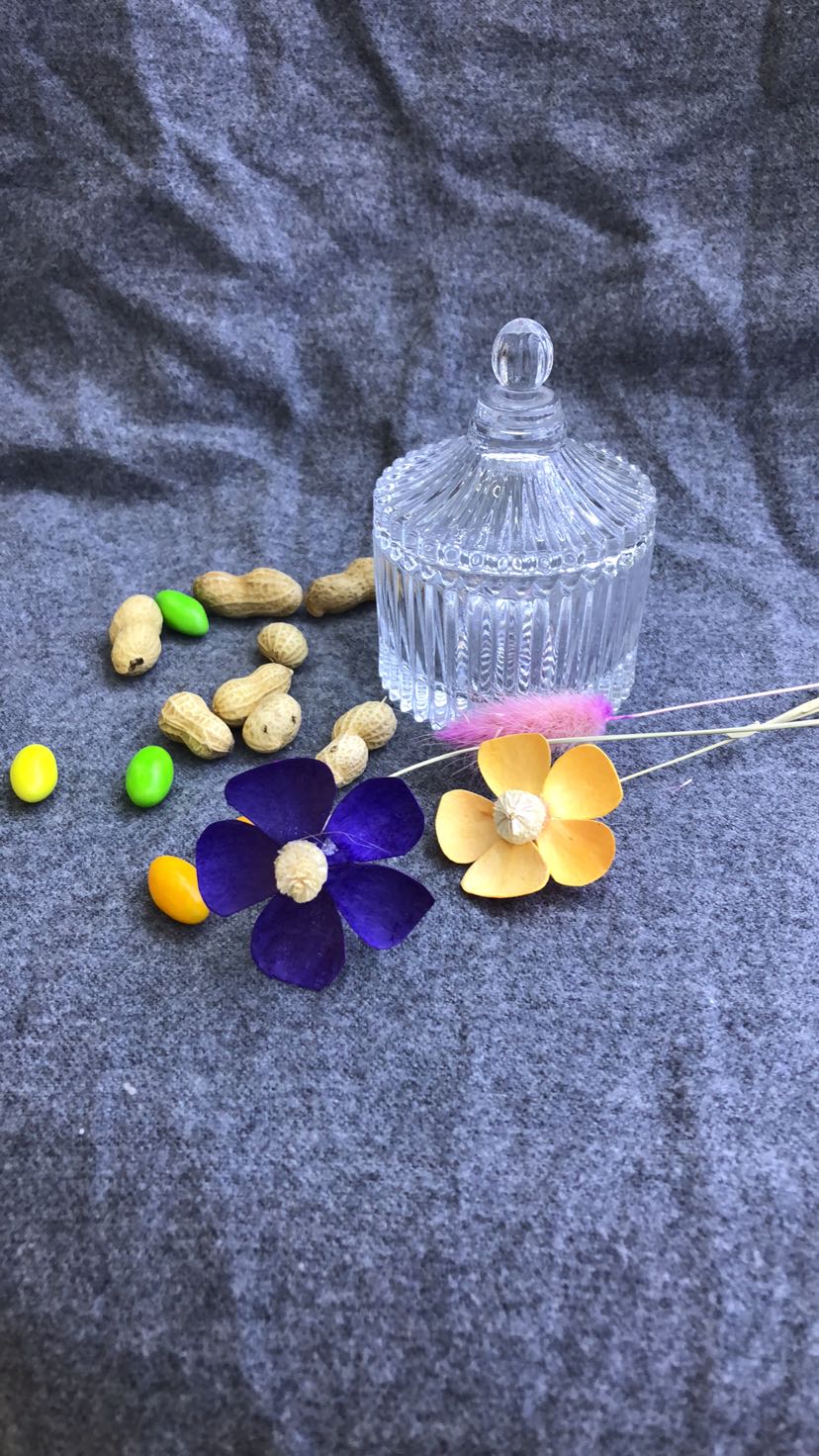 水晶玻璃糖果盅 小蒙古玻璃储物罐 欧式刻花糖缸 收纳首饰盒