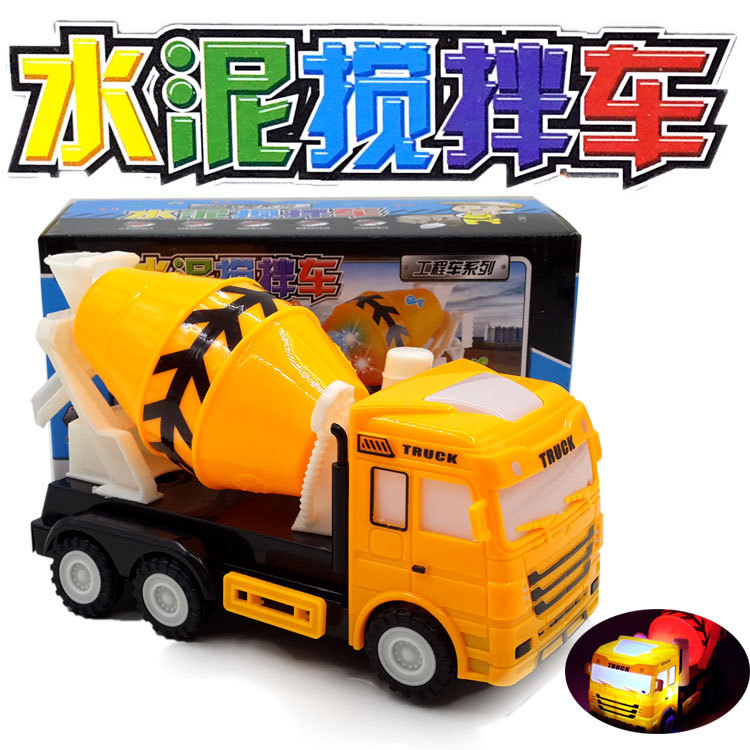Wholesale creative best-selling concrete mixer truck toys, children's electric universal directional music and educational engineering cement mixer truck