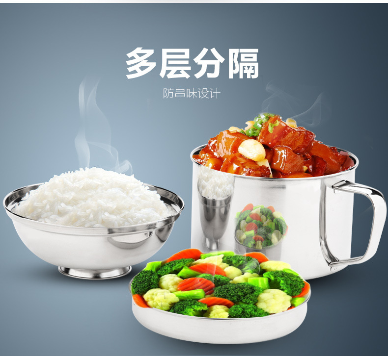 Factory direct sales of stainless steel thickened bowl LIDS, fast food cups, stainless steel tig lunch boxes and bento boxes details Picture