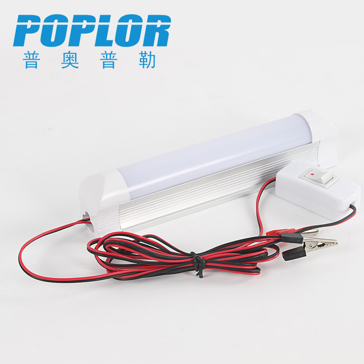 LED fluorescent lamp T8 tube DC12V with wire clamp switch night market stall light 0.15M