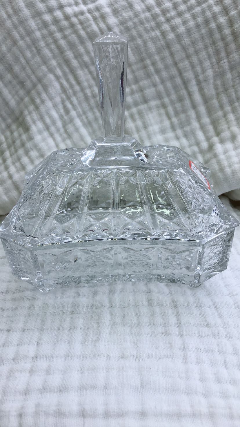 欧式玻璃糖果罐水晶透明带盖储物罐水果碗糖缸调味罐烟缸首饰盒