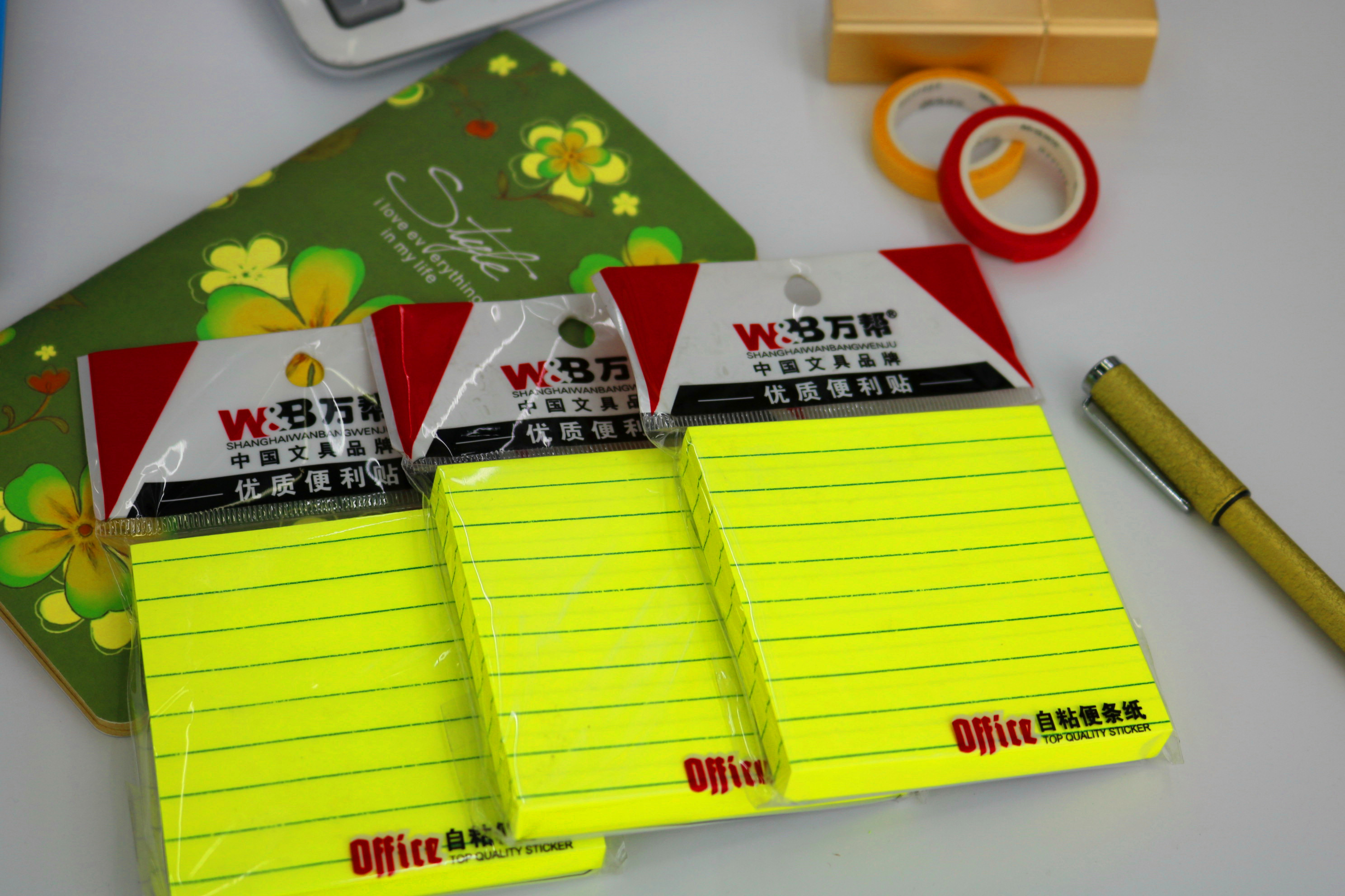 Wanbang Stationery wb-1847 Sticky Notes n Times, Fluorescent Pepsi stickers, tear-off small notebooks from South Korea