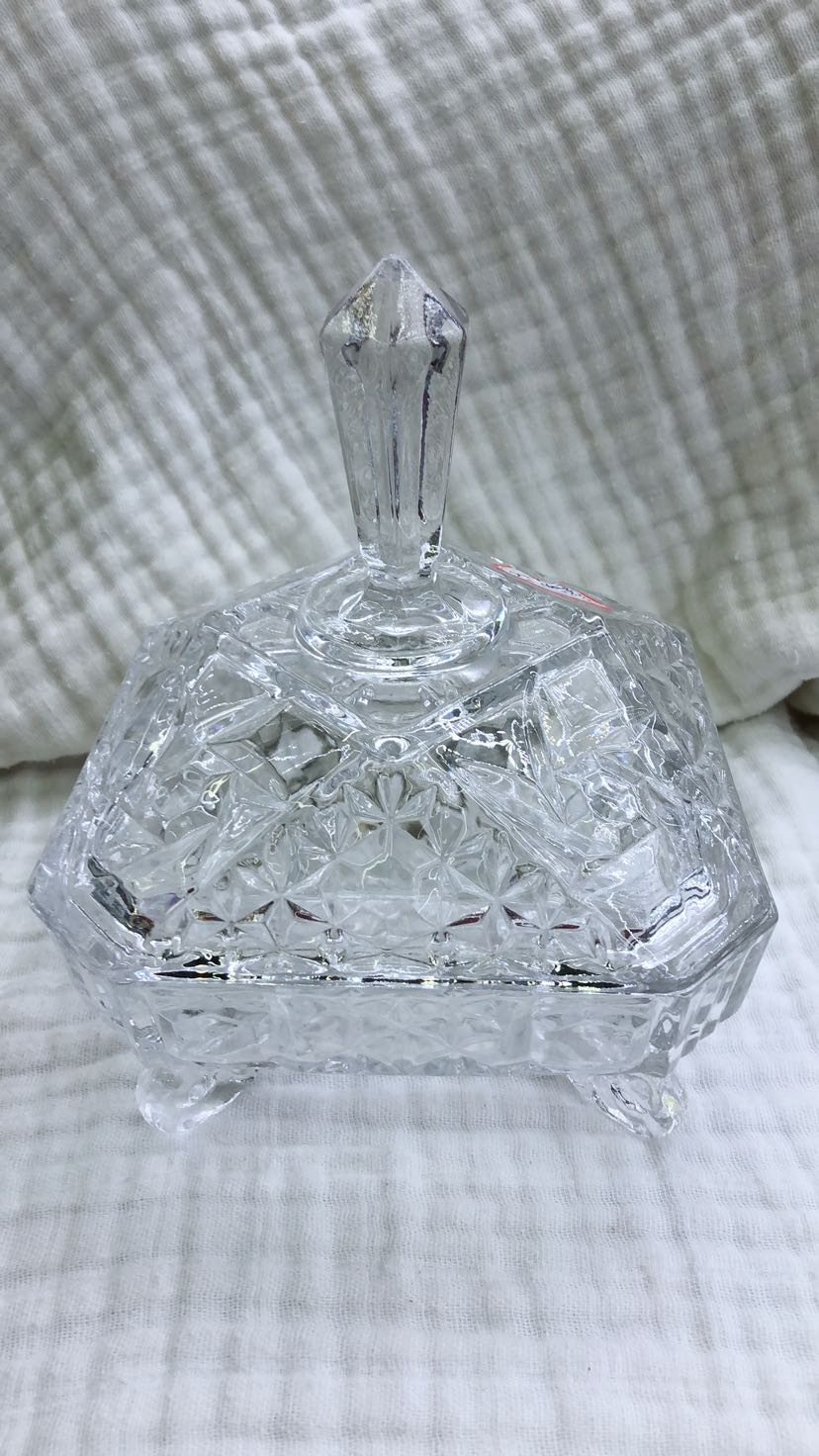 水晶玻璃糖果罐透明带盖储物罐水果碗糖缸调味罐烟缸首饰盒