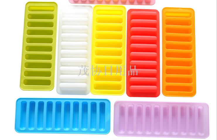 10-hole silicone ice bar finger pie pudding chocolate mold Silicone DIY ice grid ice hockey mold cylindrical ice grid