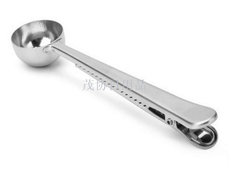 Stock stainless steel measuring spoon seal entrainment measuring spoon measuring cup bag sealing clip fresh-keeping sealing clip sealing device for foreign trade only