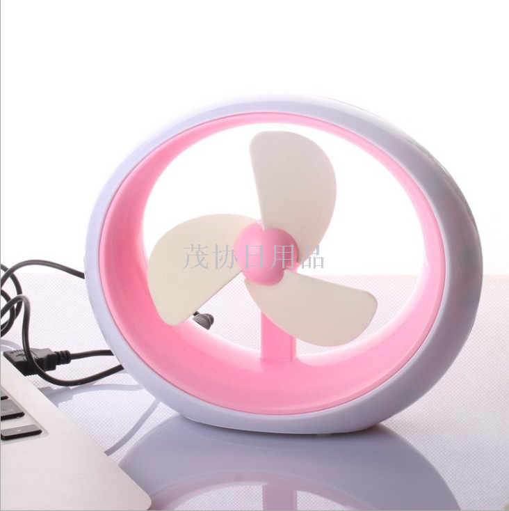 夏季热卖新奇特创意圆形迷你小风扇/USB电池两用风扇 圆点