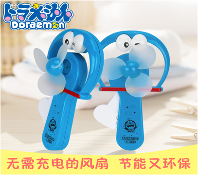 2018年新款小猪佩奇手动手压小型风扇熊猫卡通无需充电手持风扇细节图